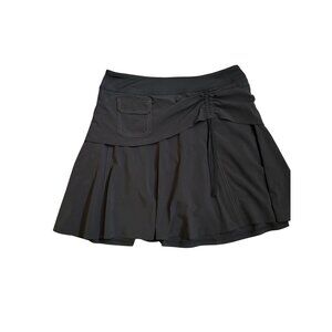 Athleta Black Athletic Skort With Pocket & Ruched Waistband Size 8
